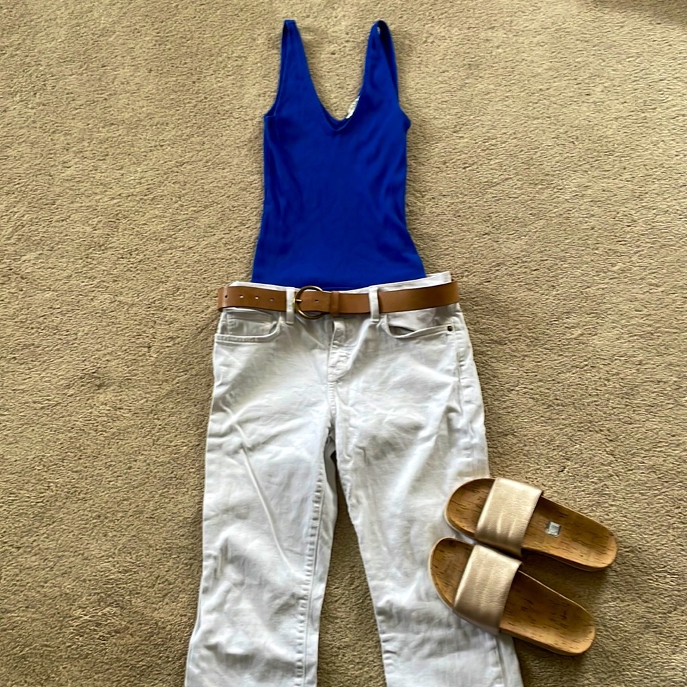 Deep V (front and back) tank top, by express.